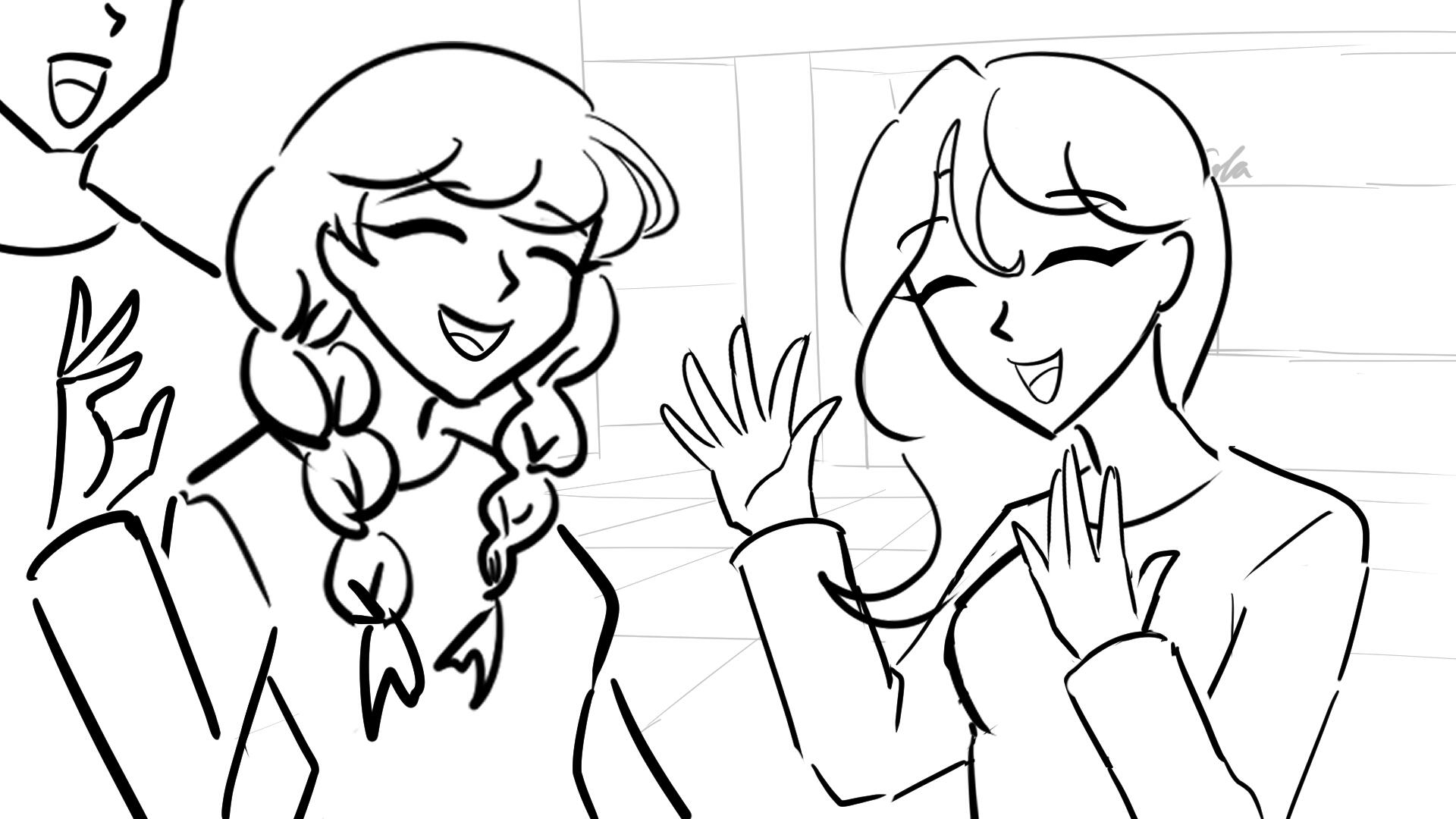 5. They sign to each other, happy to be here.