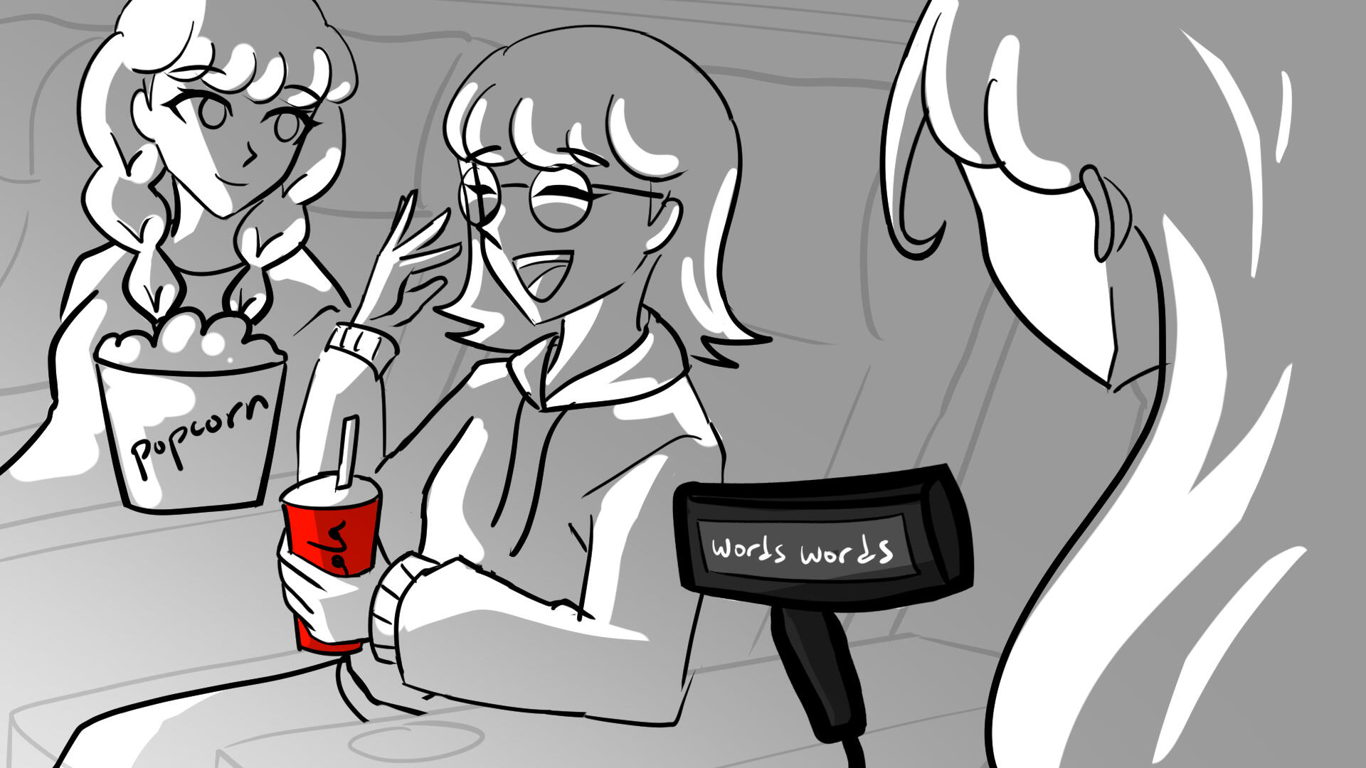 17. The older sister watches as her younger sister gets to know her friends.