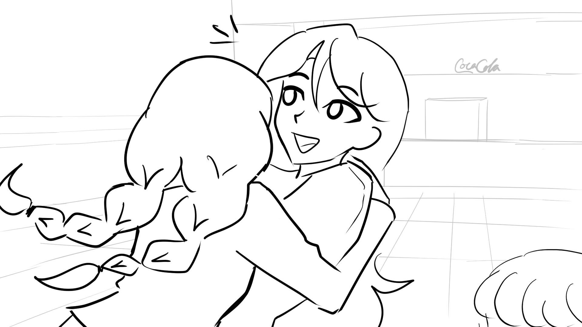 4. Best friend comes and gives a big hug.