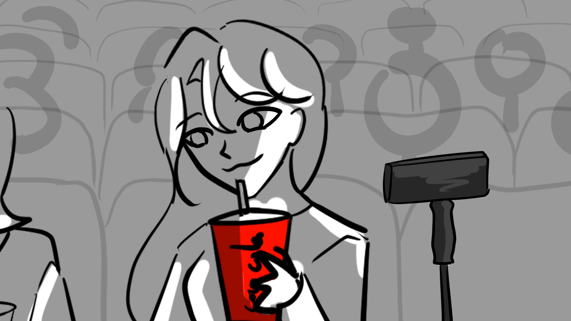 18. She looks at her sister.