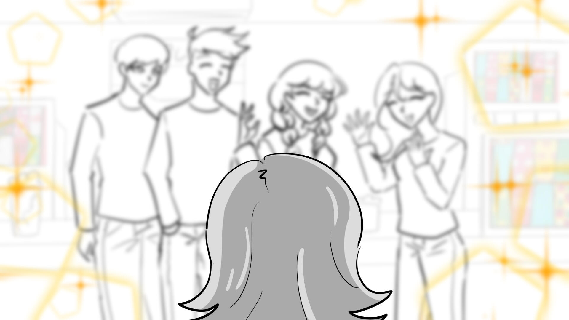 8. The focus shifts to the younger sister.