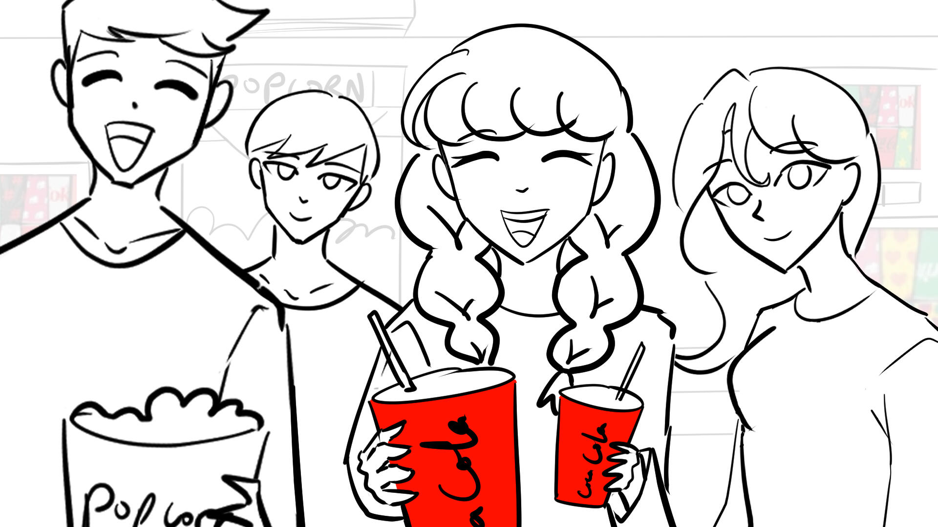 13. The best friend gives the younger sister Coca Cola.