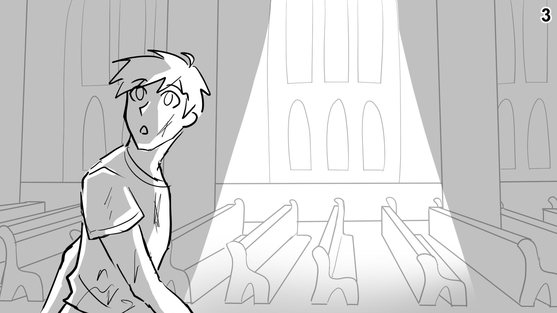 3. Paul is in awe of the chapel's decor.