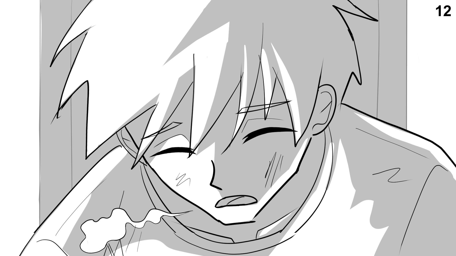 12. He makes it inside just in time.