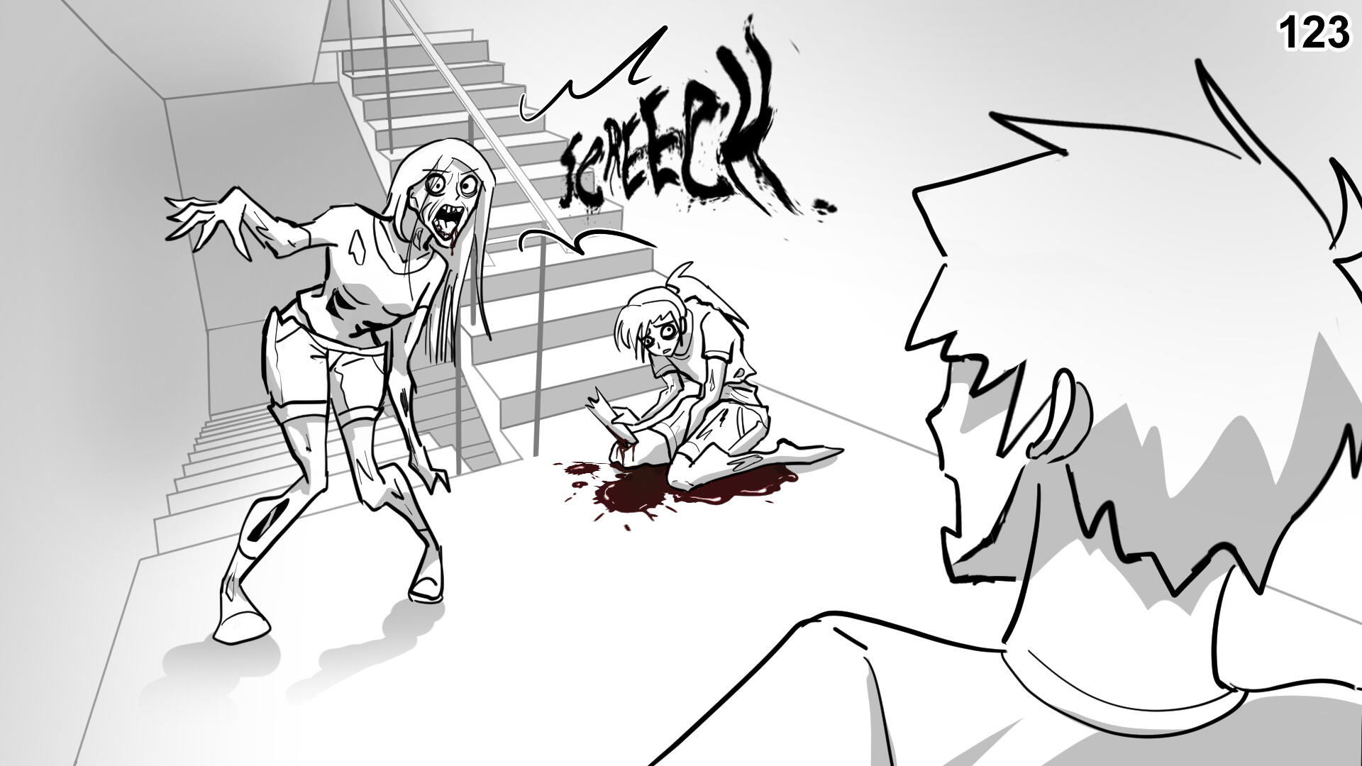 123. Cara screeches at Paul.